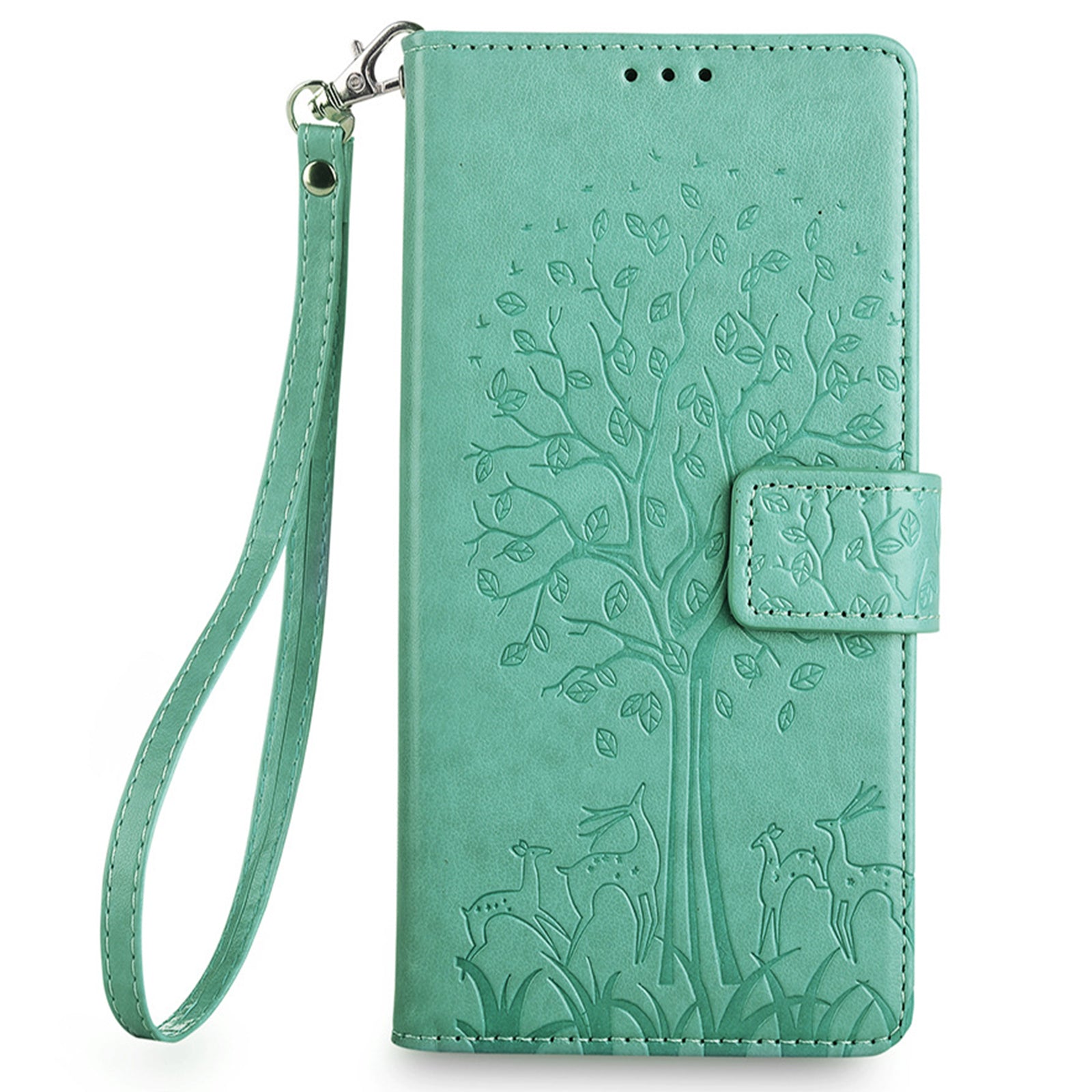 For OnePlus 12 5G Leather Case Imprinted Deer Tree Pattern Card Slots Wallet Phone Guard Cover - Green For OnePlus 12 5G Leather Case Imprinted Deer Tree Pattern Card Slots Wallet Phone Guard Cover - Green